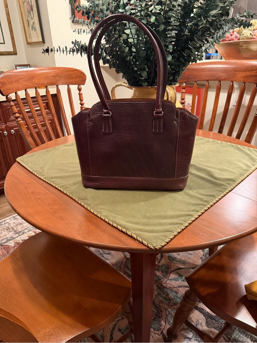 Elegant Brown Leather Tote Bag
